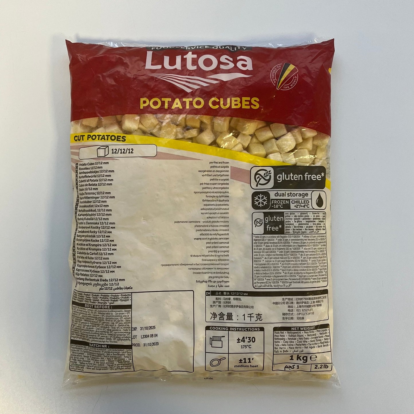 Aardappelblokjes 1 kilo