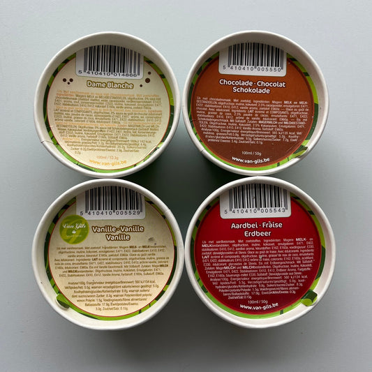 Assorti ijsbekers met zoetstof per stuk